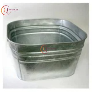 Cubo de hielo galvanizado de forma cuadrada de Metal moderno elegante de alta calidad con barra de gran tamaño Cubo de hielo de cerveza de champán hecho a mano - Product Image 3