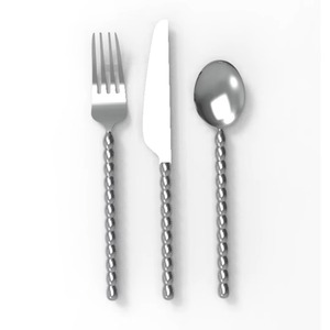 Cubiertos de acero inoxidable con acabado Chapado en Color plateado, cubiertos aptos para lavavajillas para el hogar, boda, fiesta, uso de mesa, Juego de 4 - Product Image 4