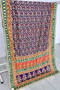 Floral <b>Silk</b> Dupatta with Eye-Catching Mirror Work Stylish Ethnic Design for Navratri and Diwali Chinon Style - Product Image 4