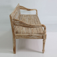 Banc de loisirs moderne en teck Nyoman Balinesse avec housse amovible pour salon, hôtel et villa