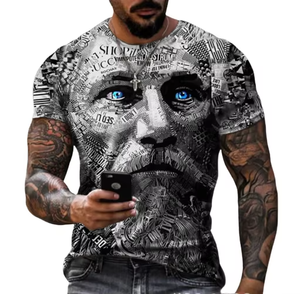2025 última camiseta de sublimación ropa de hombre nuevo estilo de verano moda Color sublimado camiseta de moda para hombres - Product Image 2