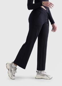 Mallas ajustadas personalizadas, pantalones acampanados deportivos informales de cintura alta para fitness, pantalones acampanados de yoga desnuda ajustados de alta elasticidad para mujer - Product Image 4