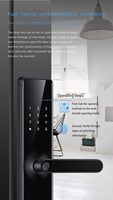 Serrure de porte intelligente à empreintes digitales en alliage d'aluminium haute sécurité, carte RFID, application Tuya TTlock, code de mot de passe, stockage de données cloud pour bois