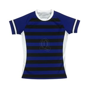 เสื้อรักบี้ลายทางผ้าโพลีเอสเตอร์แห้งเร็วเสื้อทีมเยาวชนสำหรับผู้ใหญ่สีเหลืองสีน้ำตาล - Product Image 3