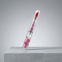 CLICKA Baume à lèvres hydratant haute pigmentation effet rosé avec capuchon à pression, couleur Bery Coral, longue tenue et formule hydratante pour le soin des lèvres