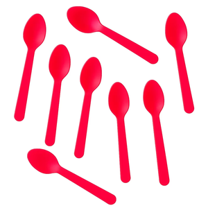 Cuchara de Papel Ecológica Biodegradable de 155 mm, Compostable, Resistente al Calor, Reciclable, de Color Rojo para Restaurantes, Hoteles y Alimentos - Product Image 1