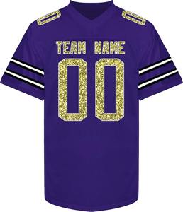 เสื้อฟุตบอลอเมริกันแบบสั่งทำพิเศษ ระบายอากาศได้ดี ป้องกันแบคทีเรีย แขนสั้น ผ้าตาข่าย ชุดแข่งขัน ไซส์ XL ขนาดใหญ่พิเศษ แบบรีดร้อน - Product Image 1