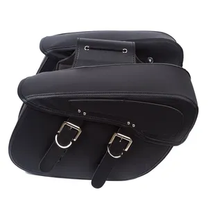 Tùy Chỉnh Kích Thước Xe Máy Saddlebag Xe Máy PVC Yên Túi Sản Xuất Biker Túi Da Nhân Tạo Saddlebags