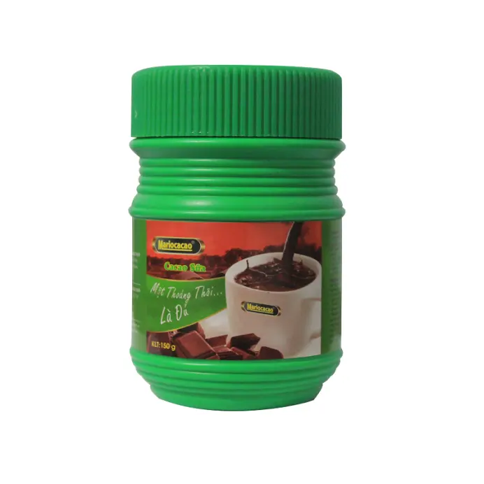 Pot de cacao vert instantané naturel 3 en 1 150gr Commodité au goût typique vietnamien Ingrédients de cacao biologique