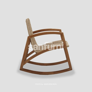 Pandhawa teck acajou sungai Mindi mangue Jackfruit Sonokeling cendré chêne bouleau hêtre bois massif rotin chaise à bascule moderne - Product Image 3