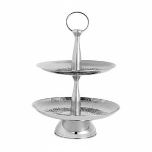 Support à gâteau en aluminium argenté, finition polie moderne, écologique, fait main, pour mariage, fête, décoration intérieure, dessert - Product Image 6