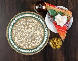 Handcrafted American Style <b>round</b> Beaded Glass <b>Placemats</b>/Pads for Dining Table Wedding Christmas & Family Gatherings - Product Image 4