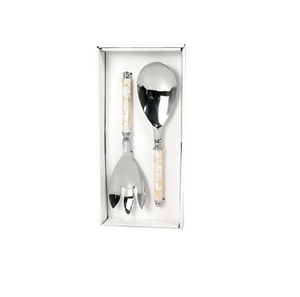 Ensemble de serveurs à salade en acier inoxydable au design admirable Ensemble de 2 serveurs à salade en laiton doré poli miroir - Product Image 4