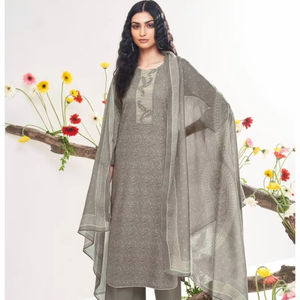Premium Cotton Satin Embroidered Salwar Kameez Collection for Party Wear <b>Indian</b> & <b>Pakistani</b> <b>Clothing</b> Available at Wholesale Rate - Product Image 1