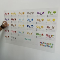 Effaceur sec pour enfants, étiquette d'activité de l'alphabet anglais guidée, réutilisable, Durable, matériau en polystyrène, maintient la Surface avec El statique