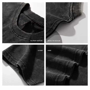 Streetwear personnalisé pour hommes Ensemble chemise courte délavée à l'acide Tenues d'été pour hommes Fabrication de haute qualité - Product Image 5