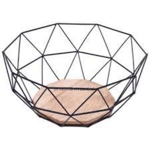 Attractive Look Most Fancy Unique Designer High Grade Gold Plated <b>Metal</b> Wire Made Fruit And Bread <b>Storage</b> <b>Basket</b> From India - Product Image 5