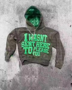 Custom Hoodie Logo Embroidered Patches Heavyweight Hoodie Streetwear <b>Applique</b> Embroidery Vintage French Terry Hoodies - Product Image 4