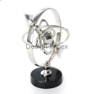 Geometric Accent Home Decor Interior Items Metal Decorative Elegant Circular <b>Globe</b> Model With Base Home Office Collectable Gift - Product Image 4