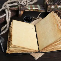 Journal en cuir vintage pour sorcières, reliure thermique, 120 feuilles, pour écriture, grimoires et croquis, cadeau unique pour la sorcellerie, fait main Al-Amir