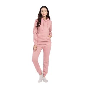 Survêtement en polaire de qualité supérieure pour femmes Sweat à capuche rose clair avec bas de jogging Sweat à capuche coupe décontractée et joggeurs pour le style de tous les jours - Product Image 1