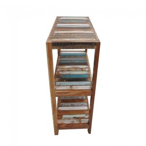 Modern Industrial Style Extendable Bookcase Vintage Wood Finish Multiple Spacious <b>Shelves</b> OEM Customizable Cabinet Design School - Product Image 3