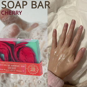 Cherry Glycerin <b>Soap</b> Bar Juicy Fragrance Skin Nourishing Formula Almond Olive Oil Vitamin E Private Label OEM Bulk Supply - Product Image 2