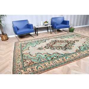 Alfombra, 5.8x9.5 pies, Alfombra Vintage, Alfombra Azul Marroquí de Lana - Product Image 3