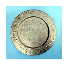 Placa de cargador de latón para mesa de comedor, accesorio de alta calidad pulido brillante, seguro para alimentos - Product Image 1