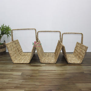 Artex Dong Thap Handmade Water Hyacinth <b>Log</b> Basket Stylish Eco Friendly Carrier for <b>Fireplace</b> and Wood <b>Logs</b> - Product Image 4
