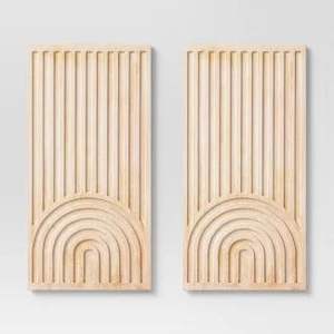 Abstract carved wooden wall panel geometric line design modern wood decor handmade wooden art wall sculpture wholesale price - Product Image 5
