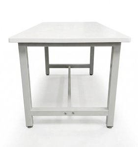 Mesa de cafetería con tablero Werzalit y estructura metálica, mesa de comedor duradera, mobiliario comercial para uso escolar y en fábricas. - Product Image 4