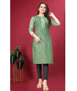 Pakaian etnik India Kurtis blok cetak Kurtis untuk wanita sederhana lurus pendek pakaian kuliah Kurti dari India harga grosir