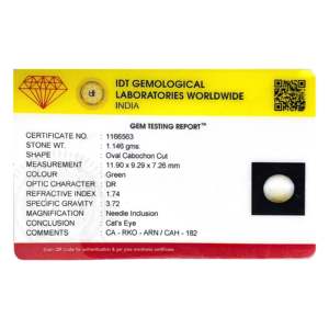 พลอยแคทอาย 5.73 กะรัต ชนิดมิเนอรัล ทริลเลียน คาลิเบรต พร้อมพลอยเพอริดอทดิบรวมถึงแทนซาไนต์ อะเมทริน โอปอล โทแพซ อะความารีน และทัวร์มาลีน - Product Image 4