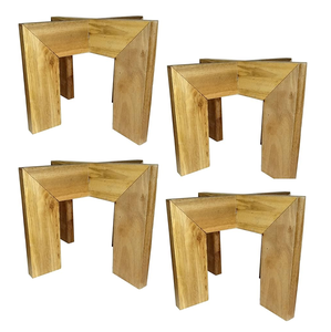 Pot de jardin décoratif unique en bois jardinière extérieure avec support en bois forme carrée de conception personnalisée - Product Image 5