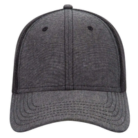 Gorra Trucker Unisex para Adultos, Color Gris Jaspeado y Negro, Malla Transpirable, Cierre a Presión, Gorra Deportiva de Verano