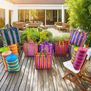 ถุงซิปด้านบนชายหาดทำด้วยมือผ้าไนลอนรีไซเคิลเป็นมิตรต่อสิ่งแวดล้อมแบบอินเดียทำด้วยมือแบบดั้งเดิมไม่ซ้ำใคร - Product Image 3