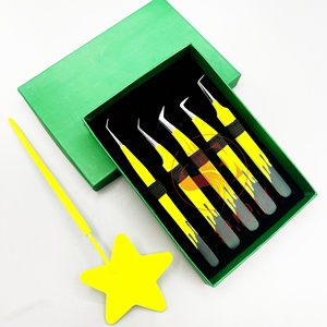 Pinzas de pestañas de punta de fibra de espejo de ojo de gato de acero inoxidable de alta calidad profesional herramienta de belleza de etiqueta privada pestañas sostenibles - Product Image 1