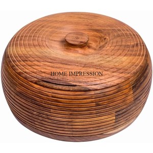 Dernier modèle Arrivée Unique Fantaisie Designer Accrocheur Look Premium Qualité En Bois Fait Forme Ronde Chapati Casserole Fourniture - Product Image 1