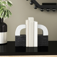 Porte-livres en marbre onyx multicolores personnalisés, mobiles, de haute qualité, décoration moderne pour la maison, artisanat, 2 pièces