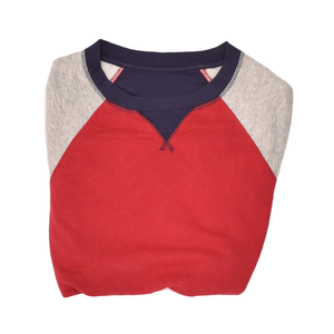 Sudadera de cuello redondo de mezcla de algodón rojo para mujer, Top básico informal con impresión Digital para invierno - Product Image 3