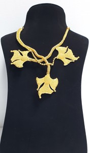 Vente chaude Design Unique 22KT Plaqué Or Quatre Grammes Diamant Incrusté Collier Bague Boucle D'oreille Ensemble Parties Direct Usine Offre - Product Image 2