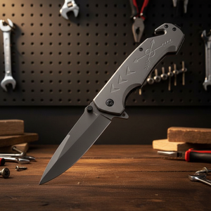 Navaja de Bolsillo de Grado Industrial, Acero Inoxidable, Mango Ligero de Aluminio, Punta de Caída, para Campamento, Actividades al Aire Libre y Uso Diario - Product Image 3