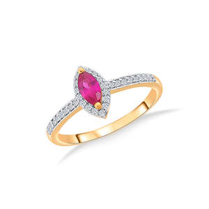 แหวนสเตทเมนท์เอโลราประดับหยกสีบลัชโกลด์และไข่มุก - Product Image 2