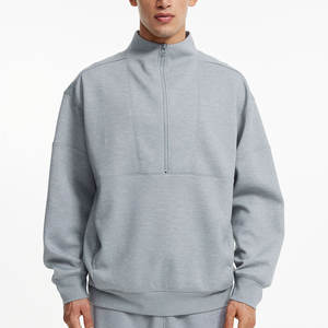 Vente en gros Sweats à capuche à séchage rapide pour hommes quantité minimale de commande bas Tissu léger et confortable Sweat-shirt à demi-fermeture éclair - Product Image 1