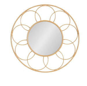 Apple Shape Decorative Antique Design Material Rattan Wall Decorative <b>Mirror</b> Material Rattan <b>for</b> Hallways Wall <b>Mirror</b> Frame - Product Image 6