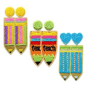 Christmas Day Handwork Beaded Embroidery Holiday Dangle Drop Earrings Stylish Designer Elegant And Jewelry Beautiful For <b>Girl</b> - Product Image 4