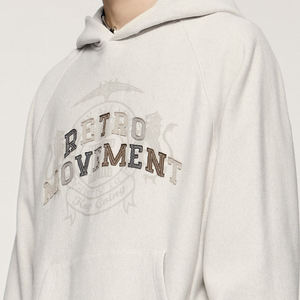 high quality Streetwear Cotton Custom 450 GSM Oversized Hoodie Patch Embroidery Unisex Men Hoodie Sweatshirt - Product Image 6