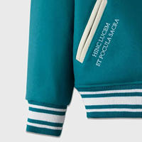 OVO-Veste universitaire d'hiver en laine solide à poignets côtelés en chenille brodée Letterman College Jacket