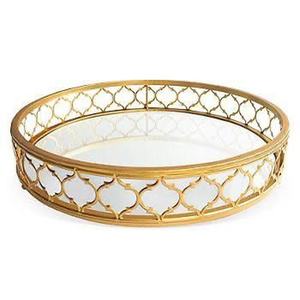 Elegant Gold-Plated Metal Serving <b>Tray</b> Durable and Stylish for Serving <b>Drinks</b> Snacks Decor - Product Image 1
